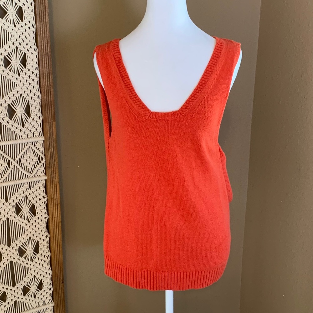 Cabi Siren Vest Flame‎ Knit Sweater - Size XS - Asymmetrical 5012